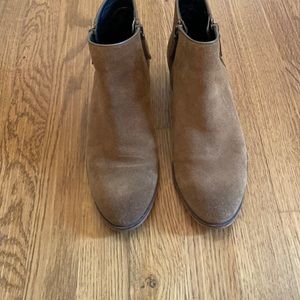 Size 8 brown leather Cole Haan zip booties